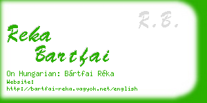 reka bartfai business card